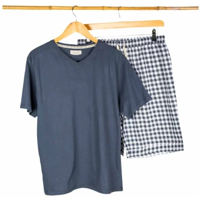 Pyjama kurz Herren graublau, Harry Gr. S