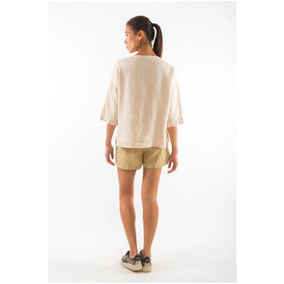 RAVENS VIEW IBIZA Damen vegan Hemd Ebba Sand Beige