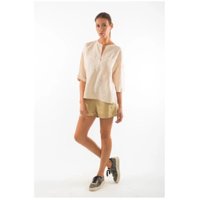 RAVENS VIEW IBIZA Damen vegan Hemd Ebba Sand Beige