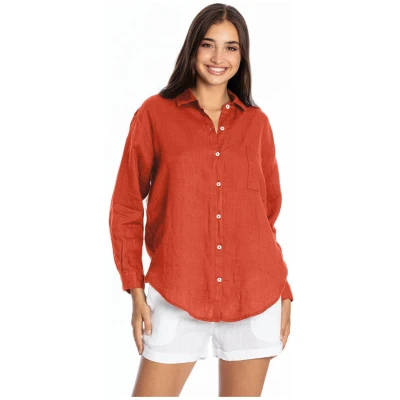 RAVENS VIEW IBIZA Damen vegan Hemd Monet Terracotta Orange