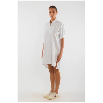 RAVENS VIEW IBIZA Damen vegan Hemdkleid Isla Weiß