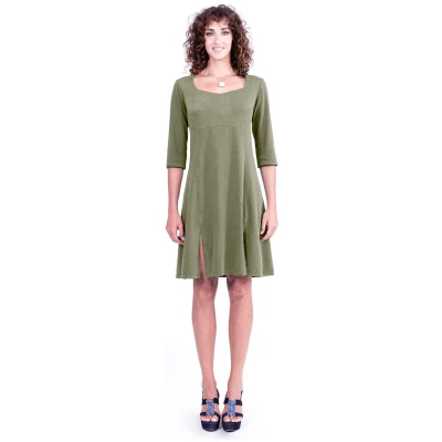 RAVENS VIEW IBIZA Damen vegan Kleid Berlin Khaki Grün