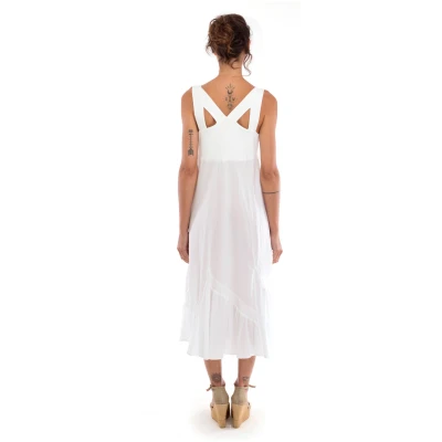 RAVENS VIEW IBIZA Damen vegan Kleid Coco White