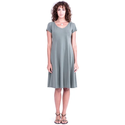 RAVENS VIEW IBIZA Damen vegan Kleid Roma Khaki Grün