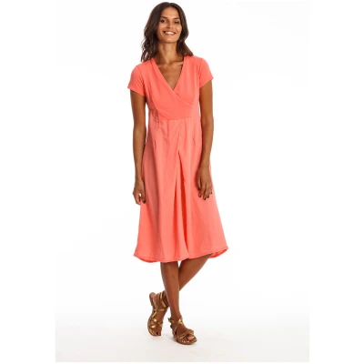RAVENS VIEW IBIZA Damen vegan Kleid Stadt Koralle Rosa