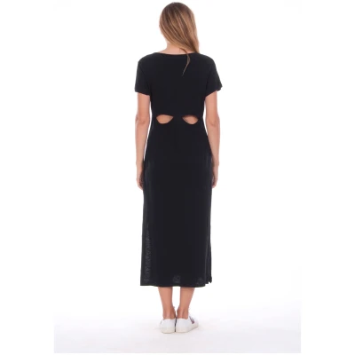 RAVENS VIEW IBIZA Damen vegan Kleid Uma Schwarz