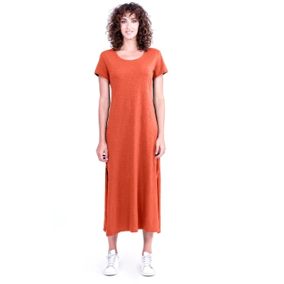 RAVENS VIEW IBIZA Damen vegan Kleid Uma Terracotta Orange