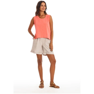 RAVENS VIEW IBIZA Damen vegan Lange Shorts Creta Stone Grau Beige