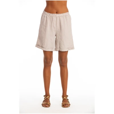 RAVENS VIEW IBIZA Damen vegan Lange Shorts Creta Stone Grau Beige