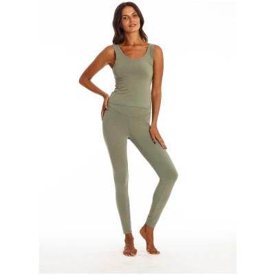 RAVENS VIEW IBIZA Damen vegan Legging Deva Khaki Grün