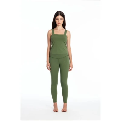 RAVENS VIEW IBIZA Damen vegan Legging Deva Waldgrün