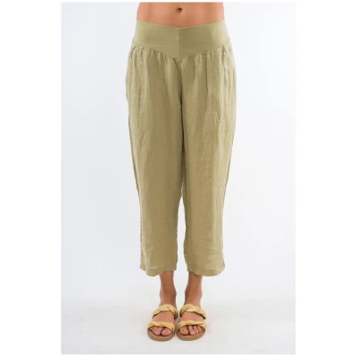 RAVENS VIEW IBIZA Damen vegan Leinenhose Sophia Dark Aloe