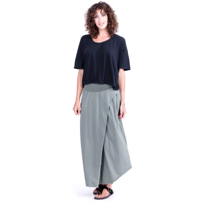 RAVENS VIEW IBIZA Damen vegan Rock Pareo Khaki Grün