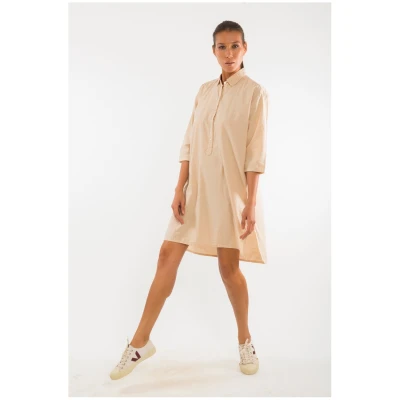 RAVENS VIEW IBIZA Damen vegan Shirtkleid Isla Sand Beige
