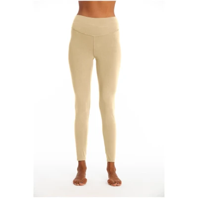 RAVENS VIEW IBIZA Damen vegan Yoga Legging Plus Kamelgelb