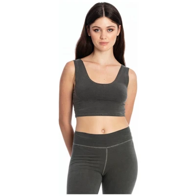 RAVENS VIEW IBIZA Damen vegan Yoga Top Anthrazitgrau