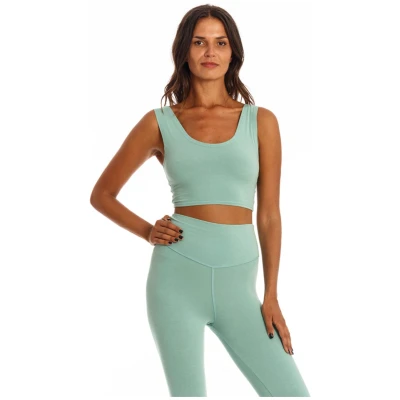 RAVENS VIEW IBIZA Damen vegan Yoga Top Cameo Grün