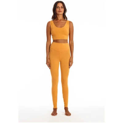 RAVENS VIEW IBIZA Damen vegan Yoga Top Gold Sand Gelb