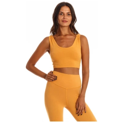 RAVENS VIEW IBIZA Damen vegan Yoga Top Gold Sand Gelb