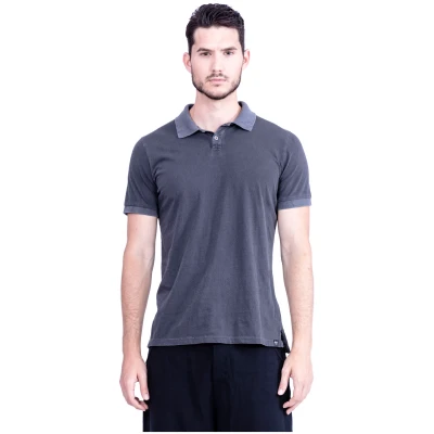 RAVENS VIEW IBIZA Herren vegan Polo-T-Shirt Anthrazitgrau