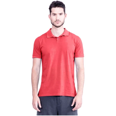 RAVENS VIEW IBIZA Herren vegan Polo-T-Shirt Candy Red