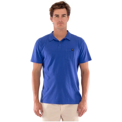 RAVENS VIEW IBIZA Herren vegan Polo-T-Shirt Pocket Klein Blau