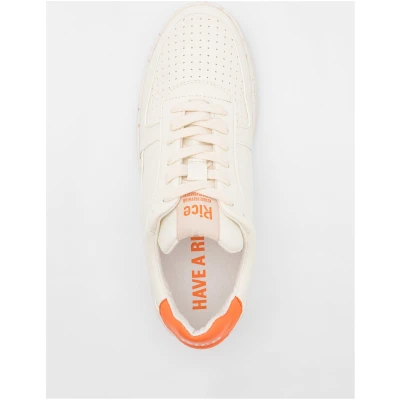 RICE Herren vegan Sneakers Open21 Ecru/Orange