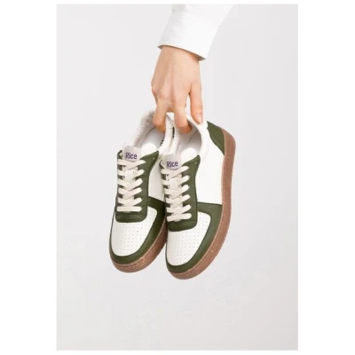 RICE Sneaker Vegan Unisex - OPEN21 Green Ecru