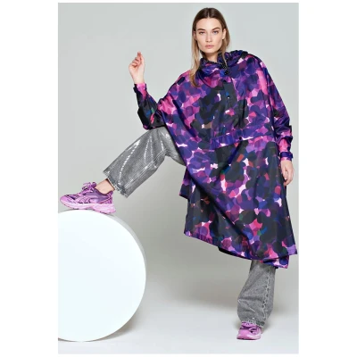 Rainkiss Damen vegan Poncho City Lights Lila