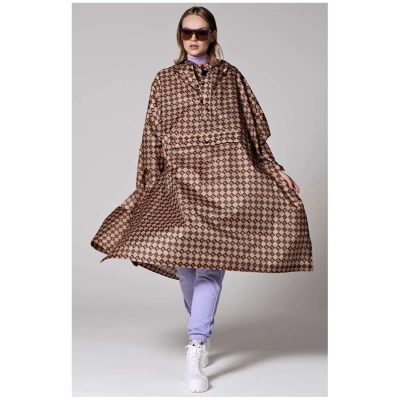 Rainkiss Damen vegan Poncho Damier