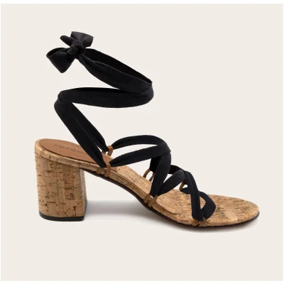 Rarámuri Damen vegan Sandalen Camila Kork Schwarz