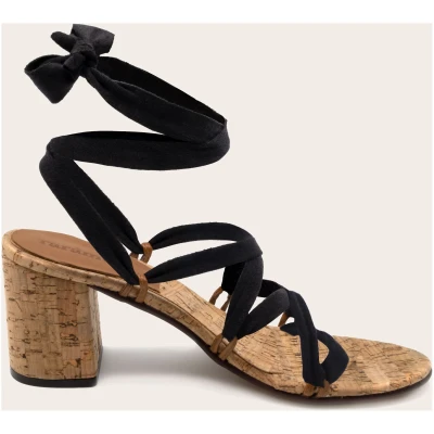 Rarámuri Damen vegan Sandalen Camila Kork Schwarz