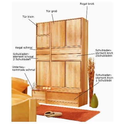 Regal breit, Regal-System Raumwunder aus massivem Erlenholz, natur H 71 x B 84 x T 34 cm