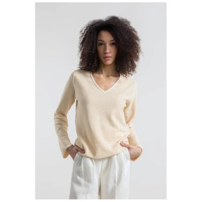 Rifò - Circular Fashion Made in Italy V-Neck Strickpullover Damen Marion mit 50% recycelter Baumwolle