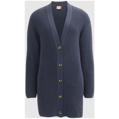 Rippstrick Strickjacke Lang