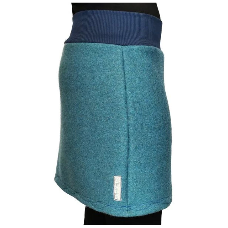 Rock Wollrock kurz Wollwalk bio Unikat mit Stickerei liebewicht