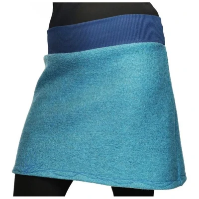 Rock Wollrock kurz Wollwalk bio Unikat mit Stickerei liebewicht