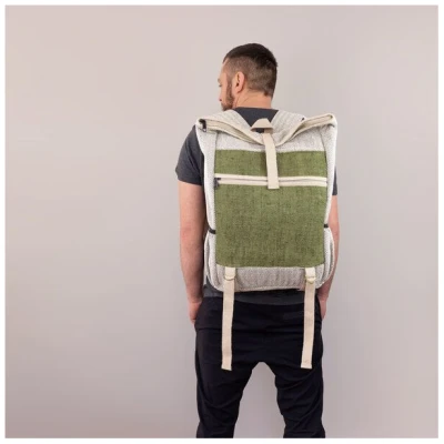 Rolltop Rucksack Damen Herren Hanf Baumwolle | seasara "made by Rajkumar"