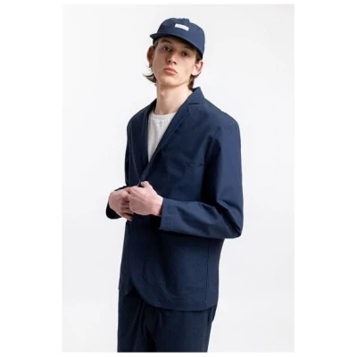 Rotholz Workwear Blazer aus Bio Ripstop Blau