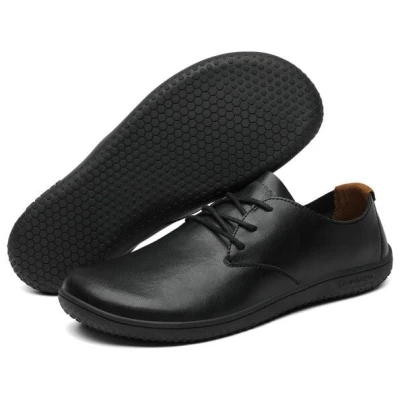 SAGUARO Barfußschuhe vegan Leder Herrenschuhe Business Halbschuhe Schnürschuhe