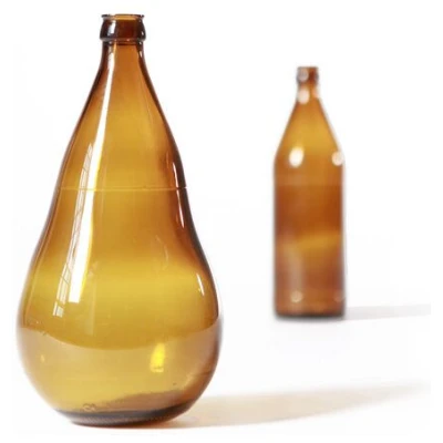 SAMESAME Bauchige Upcycling Vase aus Bierflasche