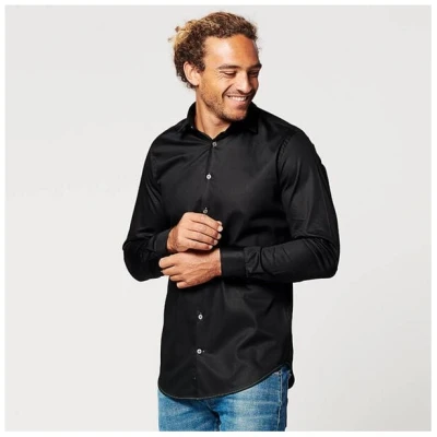 SKOT Fashion Nachhaltige Langarm Herren Hemd Circular Black