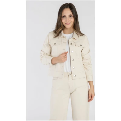 STORY OF MINE Damen vegan Denim Jacket Ungefärbt Beige
