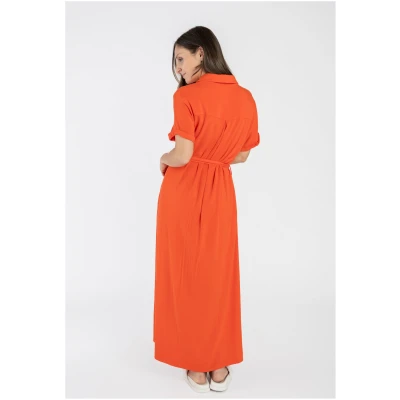 STORY OF MINE Damen vegan Hemdkleid Orange