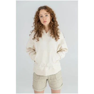STORY OF MINE Damen vegan Hoodie Undyed Creme