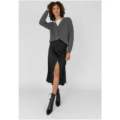 STORY OF MINE Damen vegan Kurze Strickjacke Grau