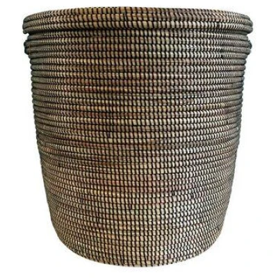 SWANE-Design Afrikanischer Wäschekorb - Flachdeckel