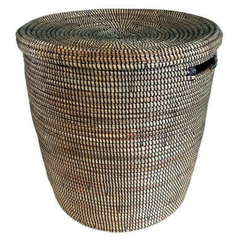 SWANE-Design Afrikanischer Wäschekorb - Flachdeckel