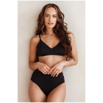 Savara Intimates Damen vegan Bikinioberteil Jasmine Schwarz Orange