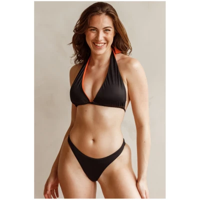 Savara Intimates Damen vegan Bikinioberteil Lovelli Schwarz Orange